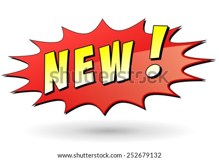 Illustration Red New Text Design Icon Stock Vector 252679132 - Shutterstock