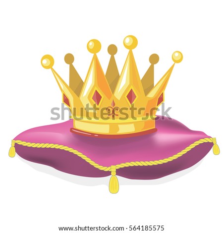 Download Royal Gold Crown On Pillow Stock Vector 564185575 ...