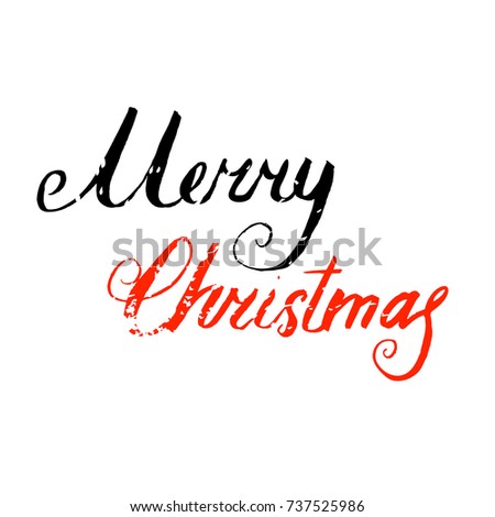 Merry Christmas Text Lettering Design Card Stock Vector 531815467 ...