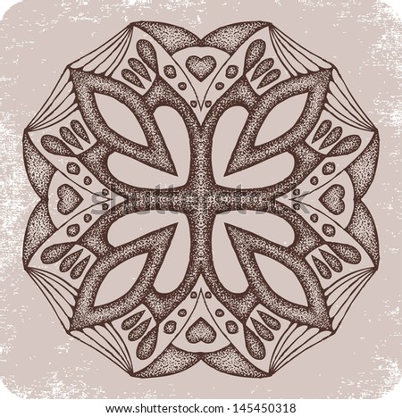 Handdrawn Mandala Dotwork Tattoo Stock Vector 145450318 - Shutterstock