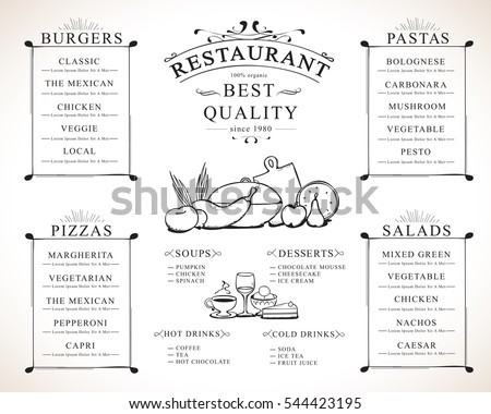 Placemat Design Template Vector Illustration Hand Stock Vector 544423195 Shutterstock Placemat Menu Templates