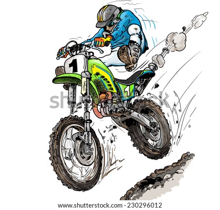 Dirt Bike Motorcycle Rider Making Extreme Stock Vector 144940345 ...