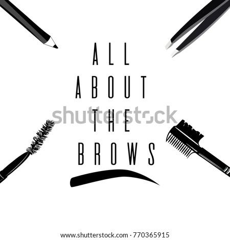 All About Brows Fashionable Greeting Card Stock Vector 770365915