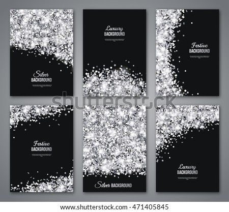 Set Black Silver Banners Greeting Card Stock Vector ...