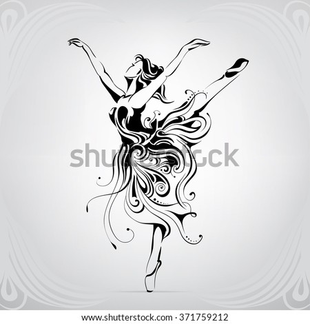 Silhouette of the ballerina in an ornament