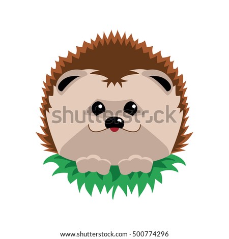 stock-vector-cute-hedgehog-on-green-grass-isolated-vector-illustration-on-white-background-500774296.jpg