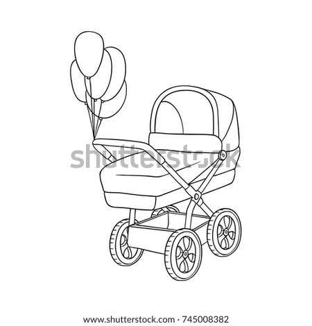 cartoon baby carriage