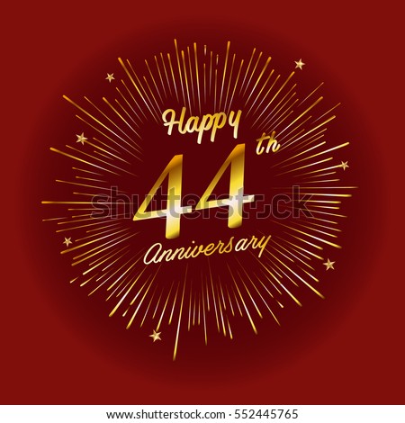 Happy 44th Anniversary Fireworks Star On Stock Vector 552445765