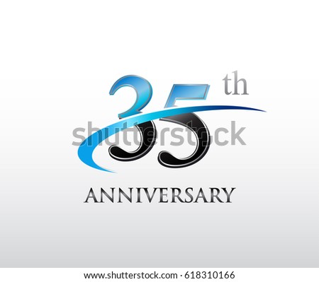 35th Anniversary Gold Ring Graphic Elementson Stock Vector 507671563 ...