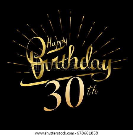 30th Happy Birthday Logo Beautiful Greeting Stock Vector 678601858 ...