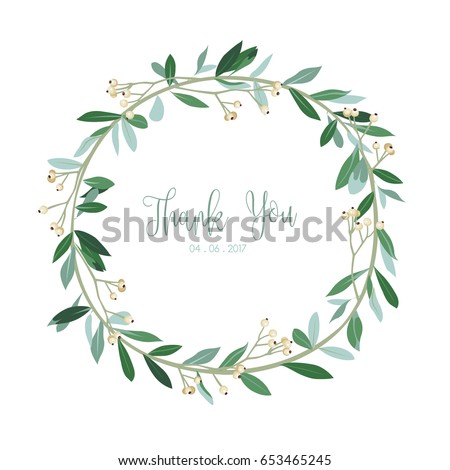 Wreath Flowers White Background Vector Stock Vector 653465245