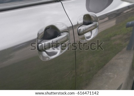Grey Mini Van door handles