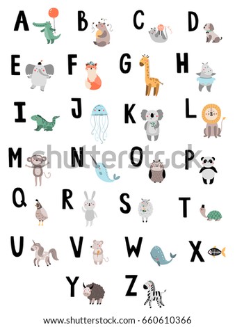 Vector Illustration Alphabet Animal Z Stock Vector 230395246 - Shutterstock