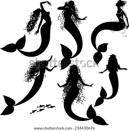 Mermaid Silhouette Stock Photos, Royalty-Free Images & Vectors