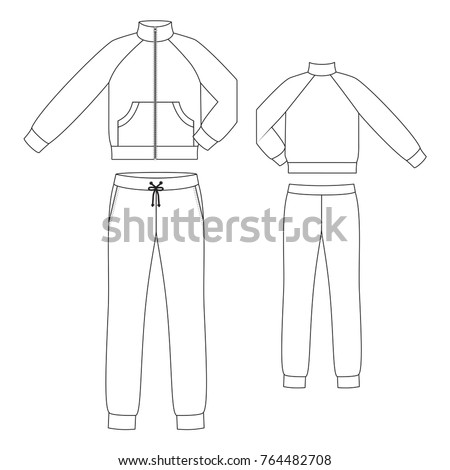 Sport Suit Fashion Technical Drawing Vector Stock Vector 764482708 ...