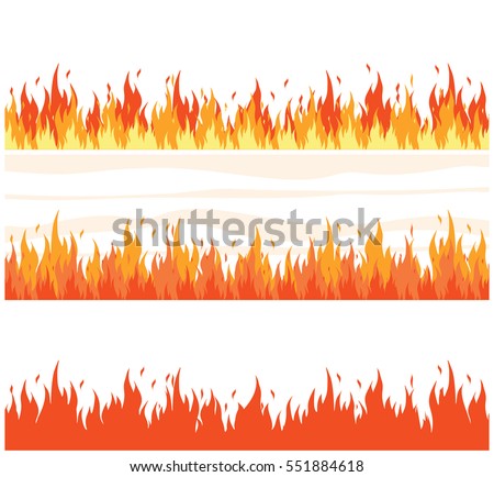 Fire Flame Background Set Fire Banner Stock Vector ...