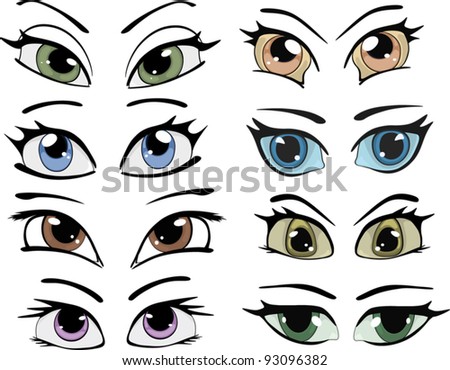 Complete Set Drawn Eyes Stock Vector 53943130 - Shutterstock