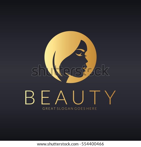Beautiful Womans Face Logo Design Template Stock Vector 302769887 ...