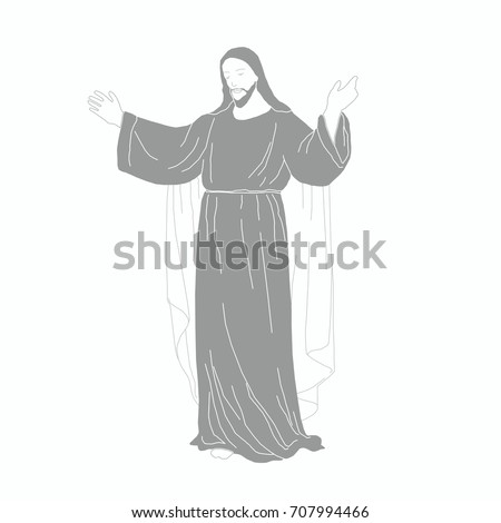 Jesus Coloring Book Jesus Christ Drawing Stock Vector 400522717 ...