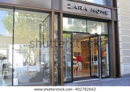 FRANKFURT,GERMANY-APRIL 07: Shop and the logo of the brand "Zara Home" on April 07,2016 in Frankfurt,Germany.