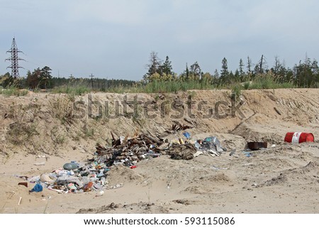 Landfill domestic and man-made debris/The lack of technological culture/Environmental pollution