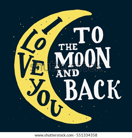 Download Love You Moon Back Vector Typography Stock Vector ...