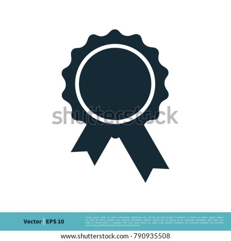 award ribbon badge icon vector logo stock vector 790935508
