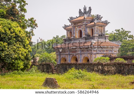 View of the Gate in the Imperial City, Complex of Hue Monuments in Hue, World Heritage Site, Vietnam