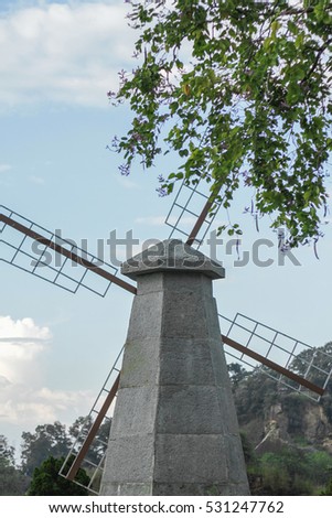 The windmill farm in garden(Buu Long - Dong Nai - Viet Nam)