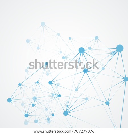 Abstract Polygonal Connecting Dots Lines Connection Stock Vector ...