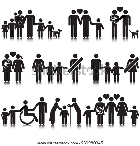 Unorthodox Families Icon Set Stock Vector 530980945 - Shutterstock