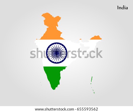 India Map National Flag Tricolors Floral Stock Vector 207929131 ...