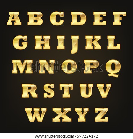 Golden Diamond Shiny Letters Isolated On Stock Vector 310218896 ...