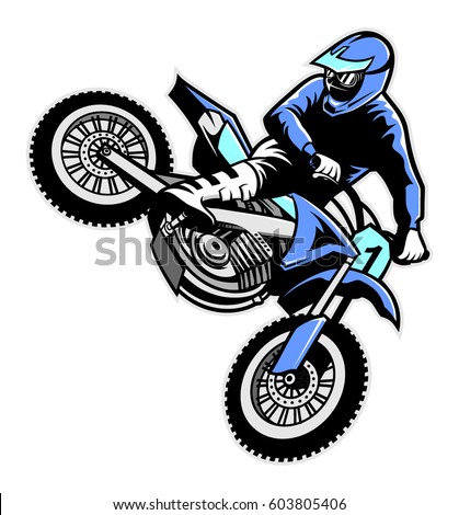 Dirt Bike Motorcycle Rider Making Extreme Stock Vector 144940345 ...