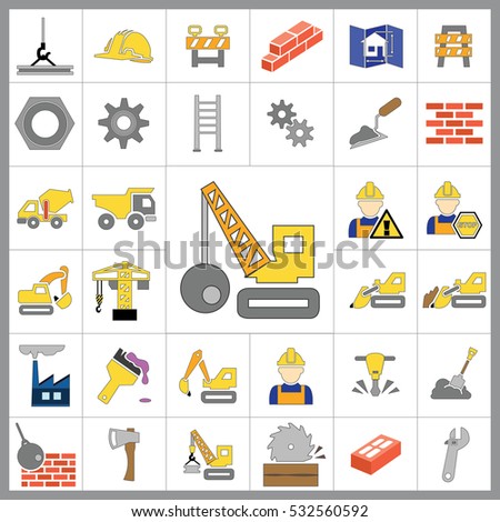 Engineering Vector Icons Set On Gray Stock Vector 183487124 - Shutterstock