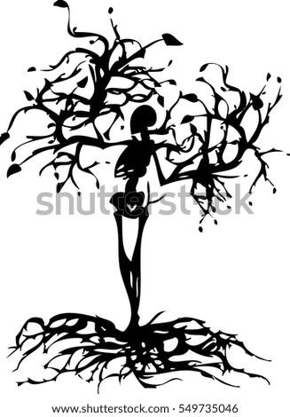 Conceptual Illustration Tree Life One Color Stock Vector 14086840 ...