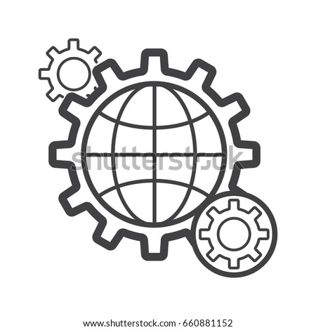 Building Globe Line Art Set Structure Stock Vector 31592650 - Shutterstock