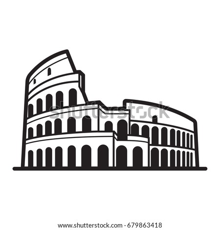 Colosseum Building Landmark Stock Vector 679863418 - Shutterstock