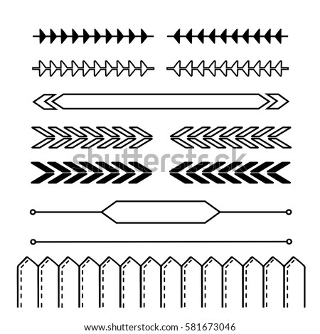 stock vector hand drawn bullet journal elements ribbon or banner set line style decoration decorative 581673046