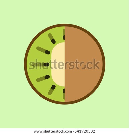 flat vector illustration of kiwi fruit