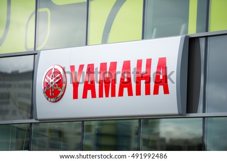 VILNIUS, LITHUANIA-AUGUST 7, 2016: Yamaha logo. Yamaha Motor Company Limited is a Japanese manufacturer of motorcycles, marine products such as boats and outboard motors, and other motorized products.
