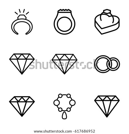 Jewel Icons Set Set 9 Jewel Stock Vector 617686952 - Shutterstock