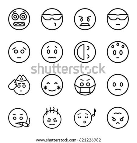 Multiple Cartoon Faces Various Expressions Attitudes Stock Vector ...