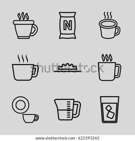 Coffee Icons Set Of 9 Outline Such As Mug Coffee Icons Set Of 9 Outline Such As Mug