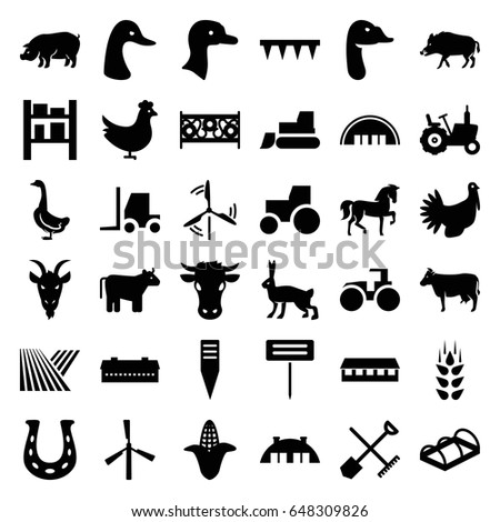 Farming Equipment Icons Set Isolated Vectors Stock Vector 162726347 ...