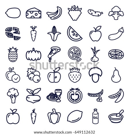 Doodle Food Set 50 Various Products Stock Vector 136533875 - Shutterstock