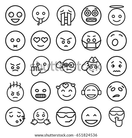 Multiple Cartoon Faces Various Expressions Attitudes Stock Vector 