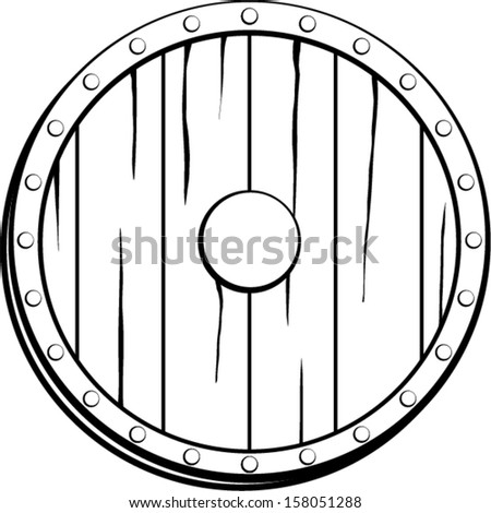 Antique Wooden Shield Stock Vector 158051288 - Shutterstock