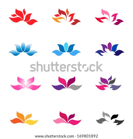 Flower logotypes and icons. Zen flower. Flower vector.