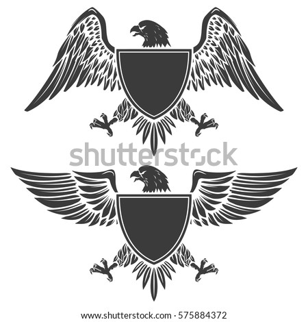 Eagle Heraldry Coat Arms Labels Emblems Stock Vector 530664997